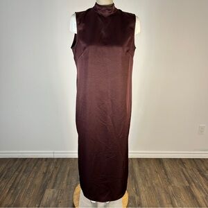 Simons Burgundy Sleeveless Midi Dress M